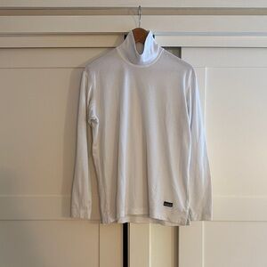 White Turtleneck Long Sleeve Top